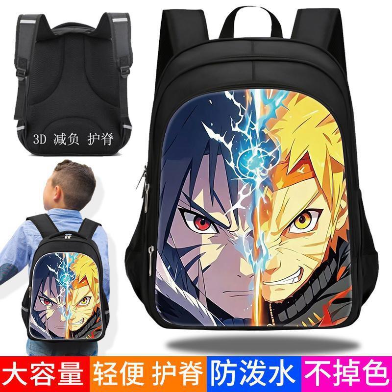 Anime-Themed Kids School Backpack Boys Girls - Large Capacity Waterproof Spine-Protective Dual-Zipper Bag Elementary