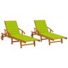 Day and Night - Day and Night Loungers with Cushions 2 Units Solid Acacia Wood
