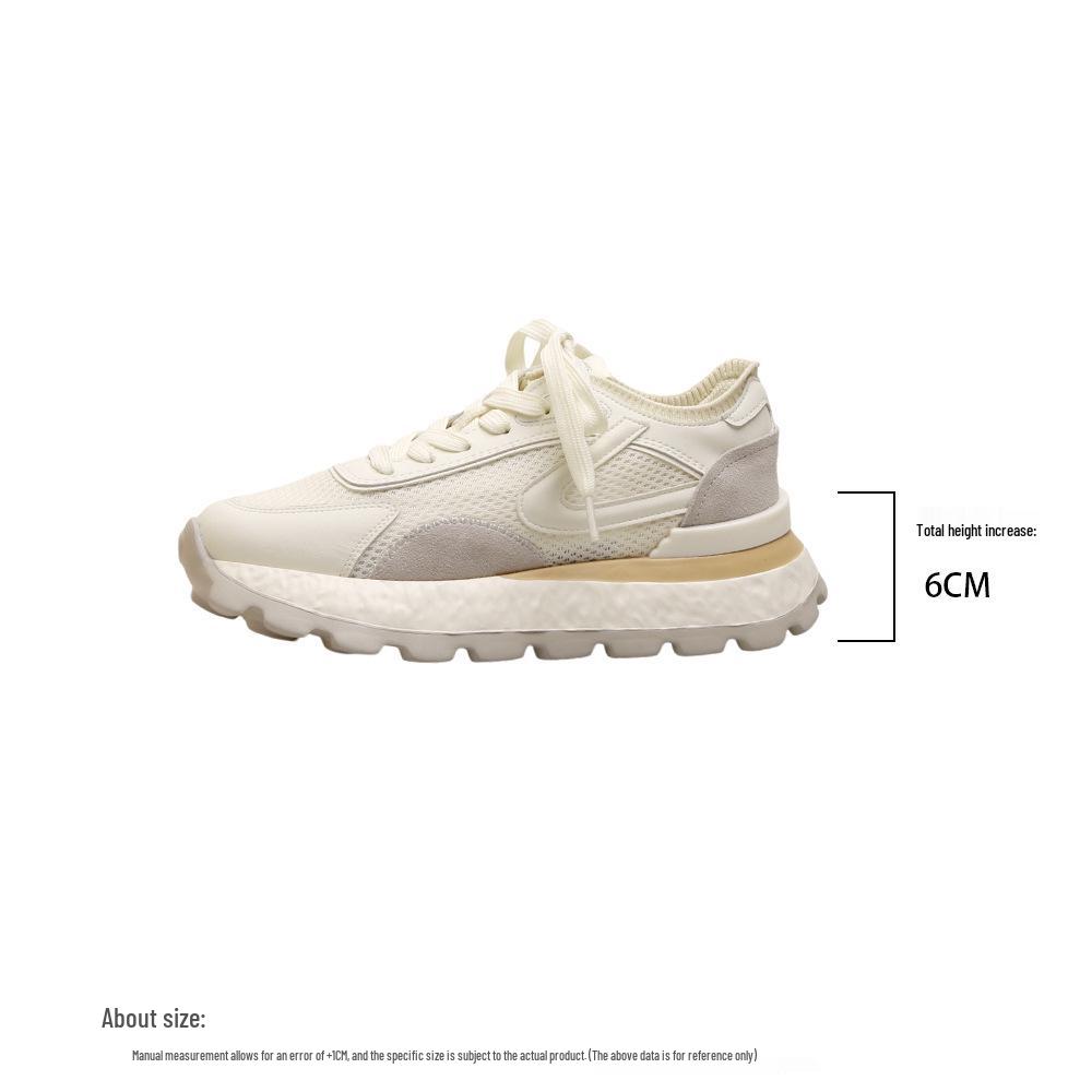 

Grape Mom Studiolee 6 см Высота-Увеличение Сетчатые Лоскутные На шнуровке Легкие Тренировочные Кроссовки 34 белый