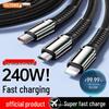 Shun Wang Shun 240W 3-in-1 Braided Data Cable, Super Fast 6A Charger for Apple & Huawei Devices