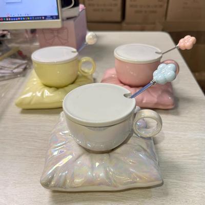 Kubek Ceramiczny Zestaw Filiżanek do Kawy do Gospodarstwa Domowego Wysoka Wartość Słonecznik Kawa Ceramiczny Kubek Spodek Ceramiczny Kubek