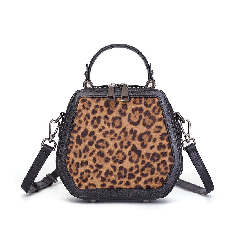 Genuine Leather Vintage Box Bag Top-grain Cowhide Handbag Small Handbag