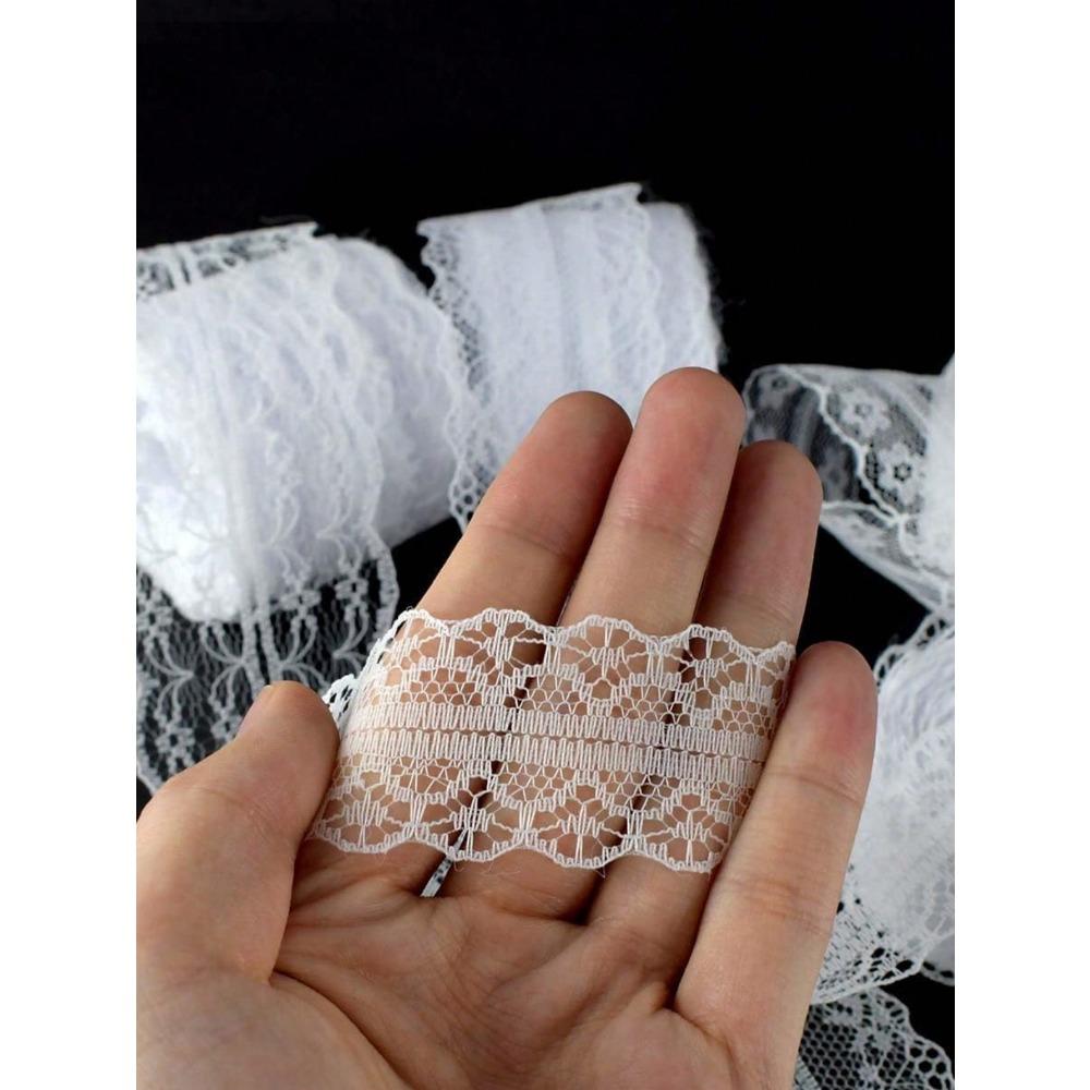 1 szt. 3 cm * 22 m biała wstążka koronkowa, odpowiednia do pakowania bukietów, dekoracji ciast, ręcznie robionych kokard na prezenty DIY, opakowań na prezenty urodzinowe