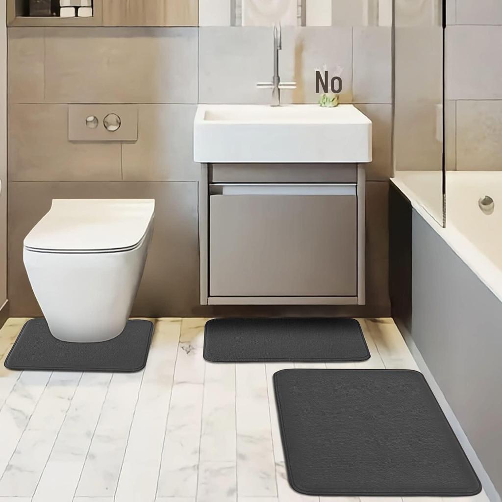 Non-Slip, Absorbent, Dirt-Resistant Bathroom Mats - Simple Style Flannel Floor Mats