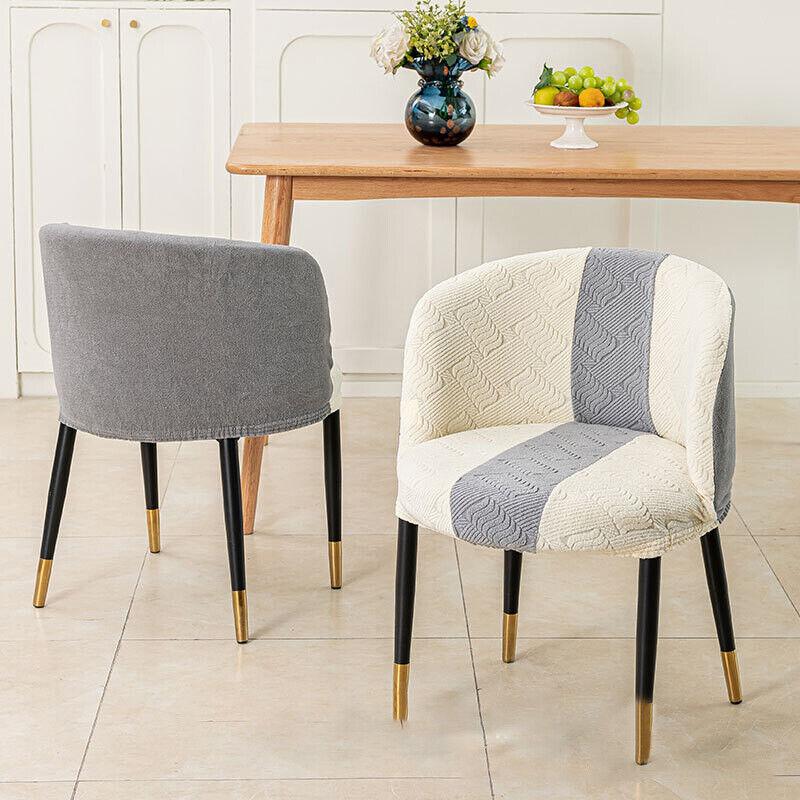1PC Jacquard Circular Backrest Chair Cover Elastic Dustproof Dining Chair Cover Office Chair Seat Cover Home Decoration