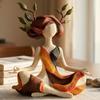 Waterproof Resin Serenity Growth Yoga Sculpture Abstract Meditation Figurine for Bathroom Shelf Decor
