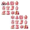 Decorative Wood Shapes for Christmas 12/24/36Pcs Pink Gingerbread Wooden Ornaments, Xmas Tree Hanging Decorations, Lightweight Decorations Festive