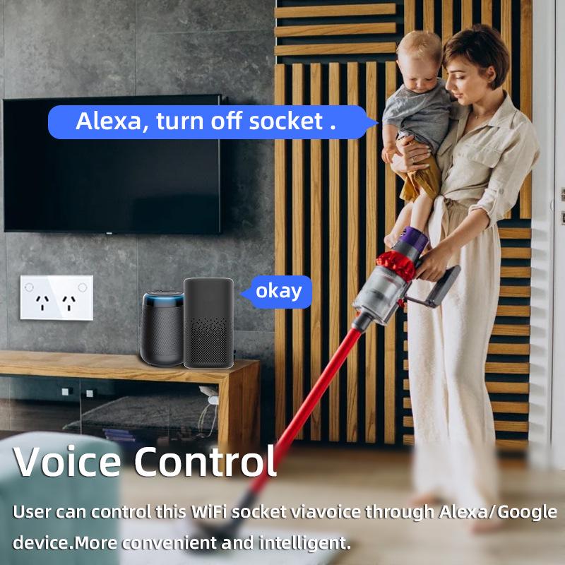 Graffiti Zigbee Smart Socket with Electricity Meter, Tempered Glass, Alexa Voice Control, Australian Standard