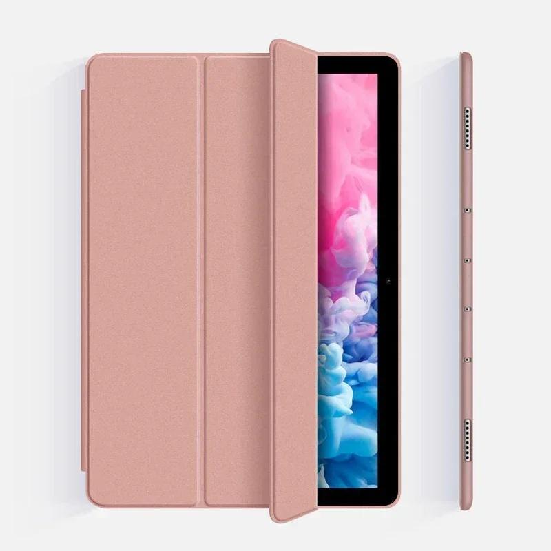 Voor Samsung Galaxy Tab A8 TPU Drievoudige Magnetische Tablethoes Funda voor Samsung Tab A8 10.5 SM-X200/SM-X205 Beschermhoes Tab A8 10.5in rosé gouden kleur