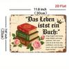 Vintage German Flower Quote Metal Wall Poster for Living Room