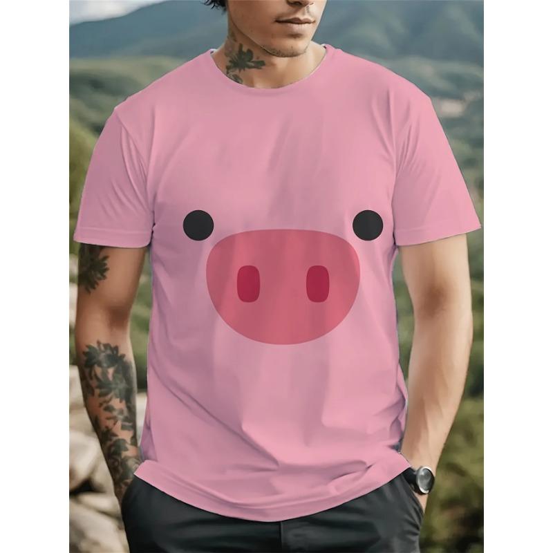 Vtipné Kreslené Ai Prase 3D Potisk Pánská Trička Ležérní Krátký Rukáv Módní Streetwear Kulatý Výstřih Trička