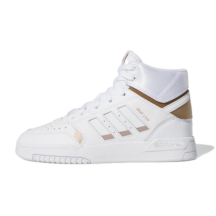 

Adidas Originals Drop Step J Leather Comfortable Abrasion Resistant Abrasion Resistant High top Skateboard Shoes White EF7155 36