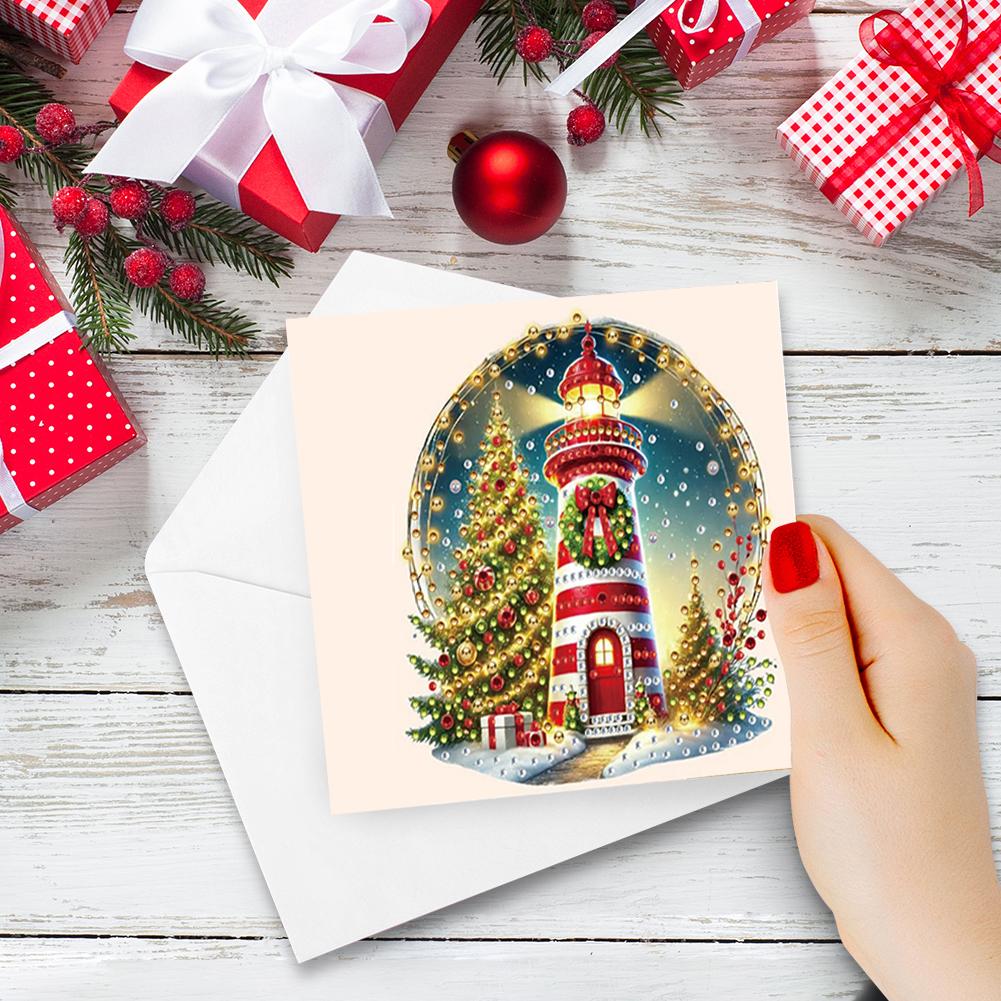 6PCS DIY Diamond Art Greeting Cards Christmas Congratulations Cards & Gifts