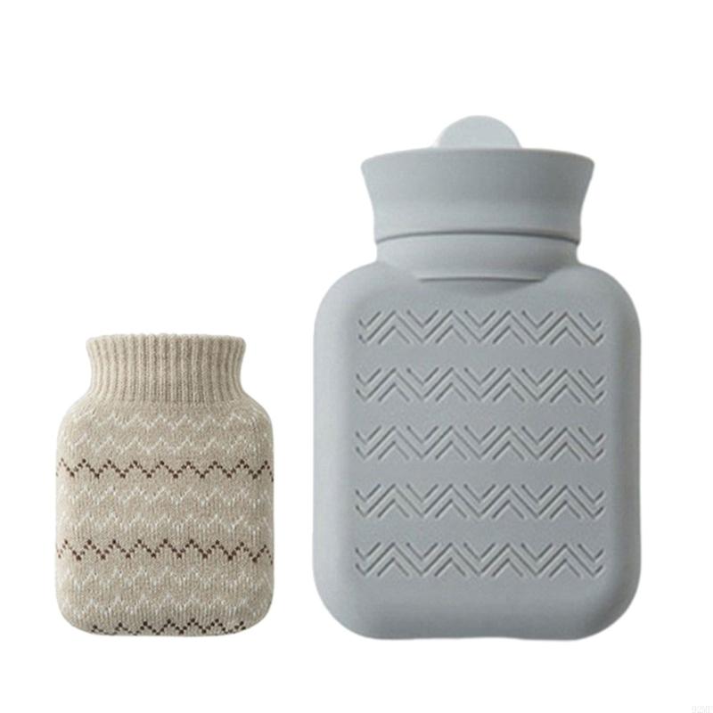 92MF Mini Hot Water Bottle 300ml From Durability Silicone With Cover Perfectly For Pains Relief Girls Present