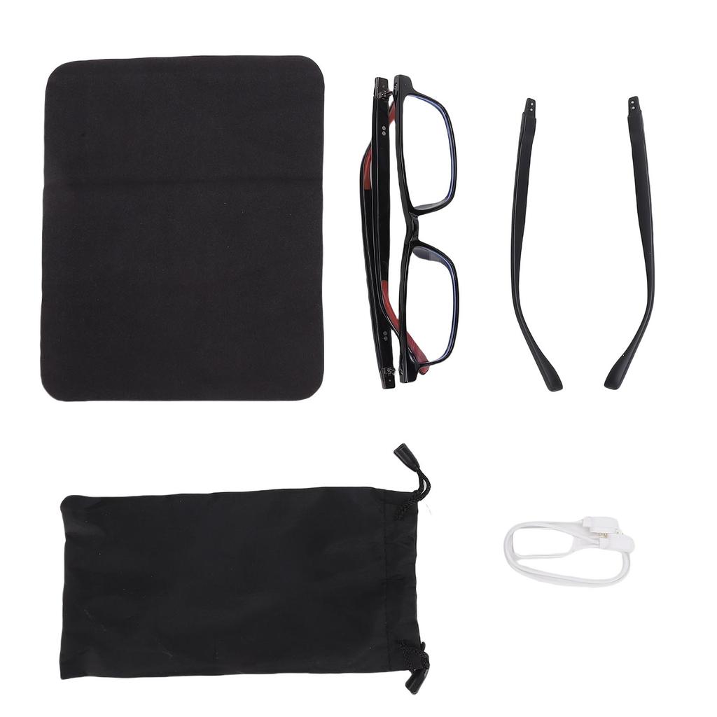 Smarte Brille mit Mikrofonlautsprechern Blaulichtfilter Bluetooth KI-Übersetzungsbrille Unterstützt 100 Sprachen für Soziales