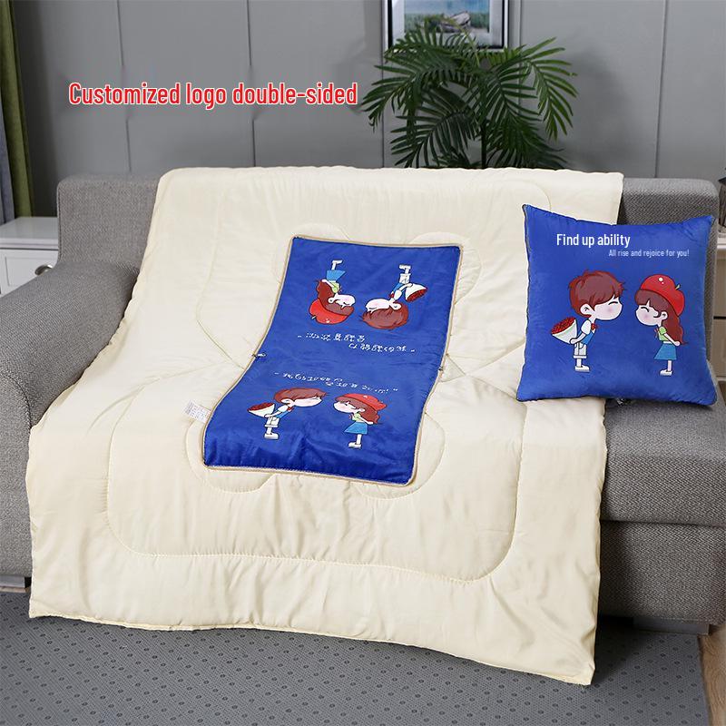 Convertible Pillow Blanket: Backrest, Quilt, Cushion for Sofa, Car, or Office Nap - Ideal for Spring/Summer.