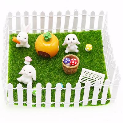 1:12 Scale Dollhouse Miniature Easter Bunny Decor Set Garden Scene Playset Accessories