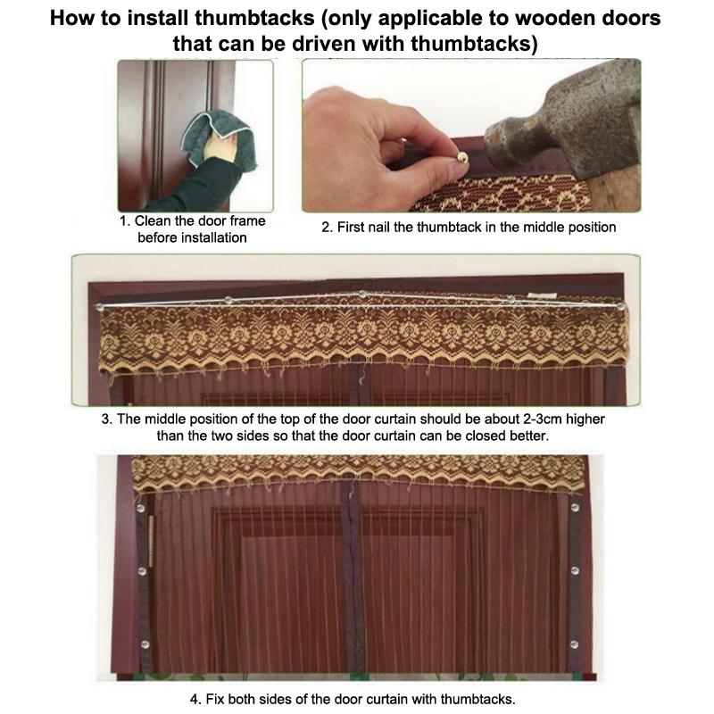 Screen Door Mesh Curtain Anti Mosquito Fly Insect Net Insect-Proof Mesh Door Curtain For Home Kitchen Windows And Doors