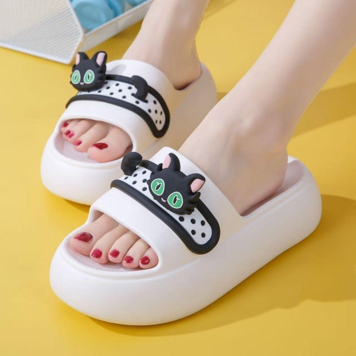 

Пляжные сандалии Eva, тапочки-слайды для женщин, симпатичные нескользящие тапочки с толстой подошвой для улицы, летние тапочки для кошек 36-41