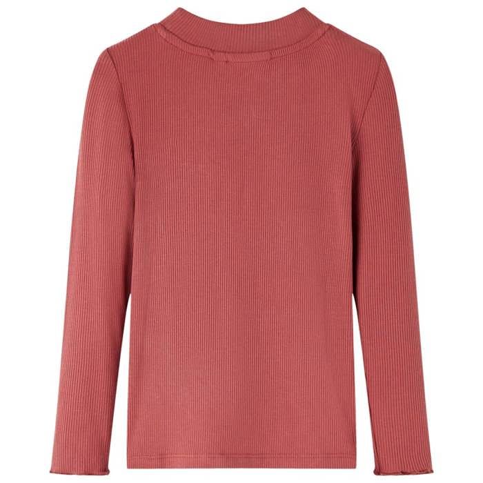 Children's Long-sleeved T-shirt with Mock Turtleneck Burnt Red 92/104/116/128/140