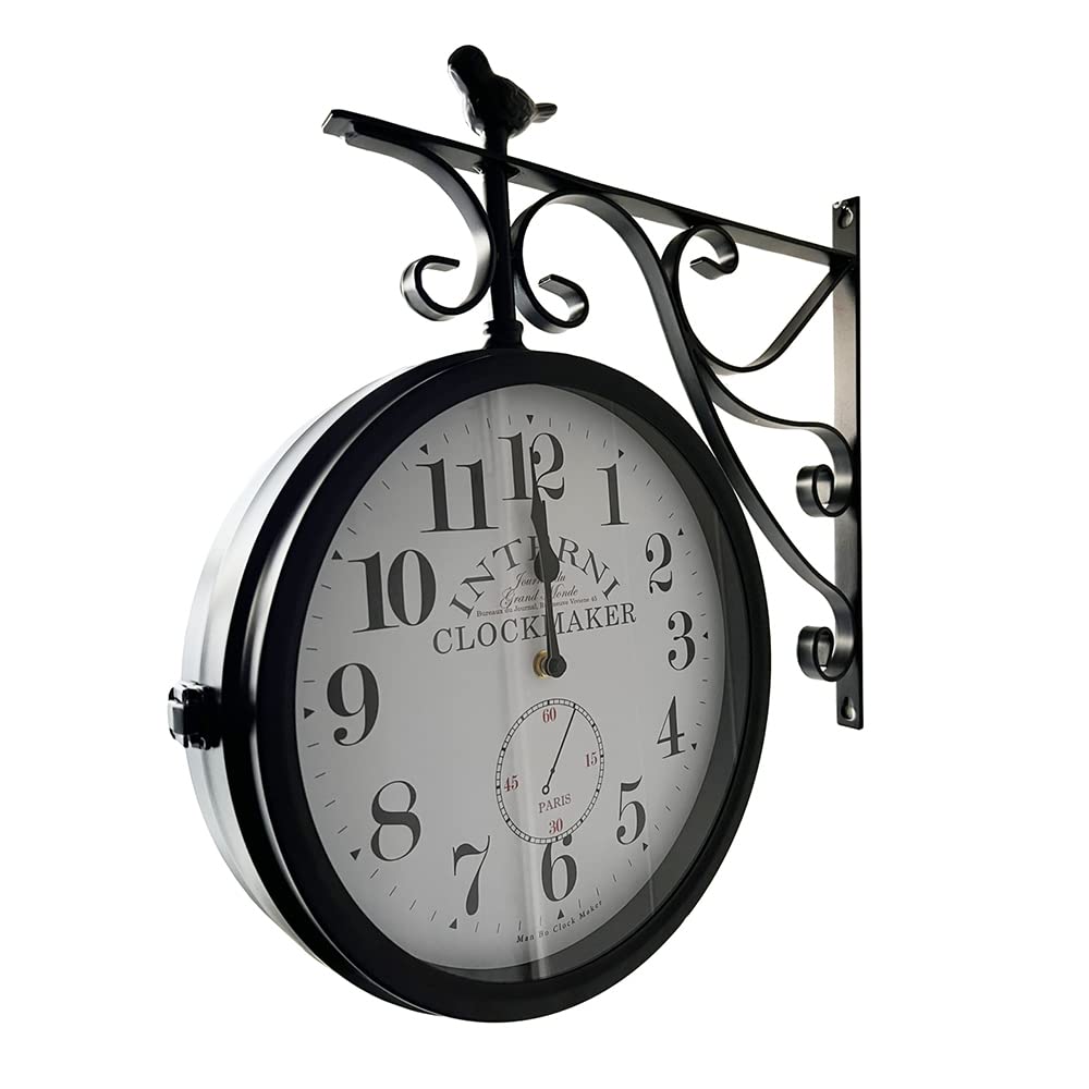 Wall 31cm Stylish Wall Nordic Interior Decor Manbo-ana Double-Sided Radio-Controlled Clock, Diameter, Silent, Gift, Clock, Style,