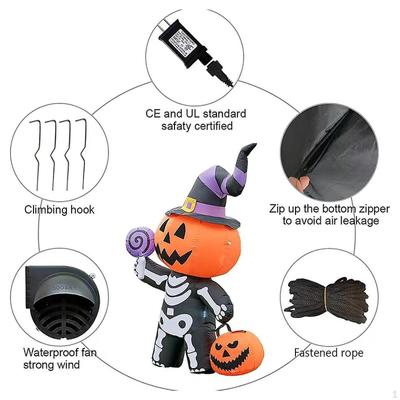 Dovleac gonflabil de Halloween Luminat Decor pentru Casă 1,8 m pentru Interior Exterior Gazon