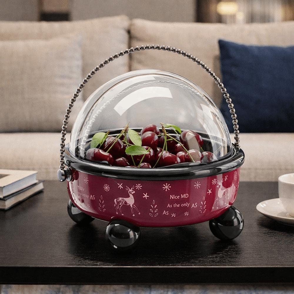 Flip Cover Table Fruit Tray High Feet Snack Tray Kitchen Tableware Fruit Bowl  Living Room