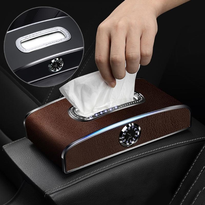 

Backseat Leather Case Convenient Car Tissue Hold Practical Vehicles Tissue Box темно-зеленого