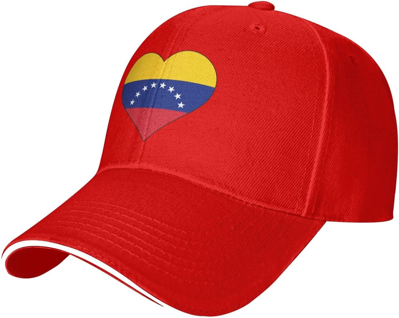 

Venezuela Flag Heart Baseball Cap Polyester Adjustable Outdoor Sun Hat Unisex One Size