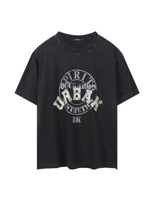 BUCKAROO Men'S Loose Fit Dyed Vintage Artwork T-Shirt Black