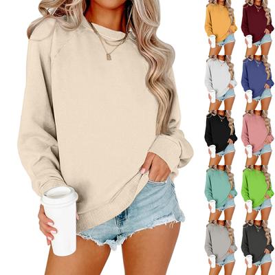 Women Winter Tops Women's Long Sleeve Sweatshirt Casual Crewneck Loose Fit Pollover Fleece Tops