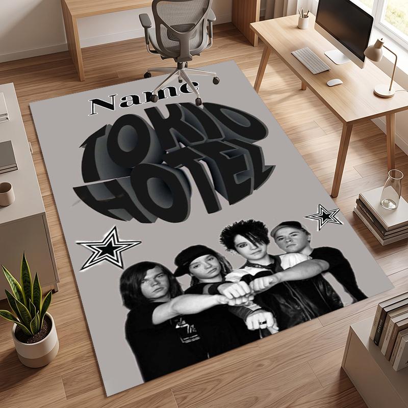 Tokio Hotel (1) Personalized Name Office Carpet Stylish Decor for Living Room Bedroom Kitchen