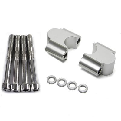Silbernes CNC Aluminium Motorrad Lenker Erhöhungs-Kit Für Honda Kawasaki 1 1/8" Lenker