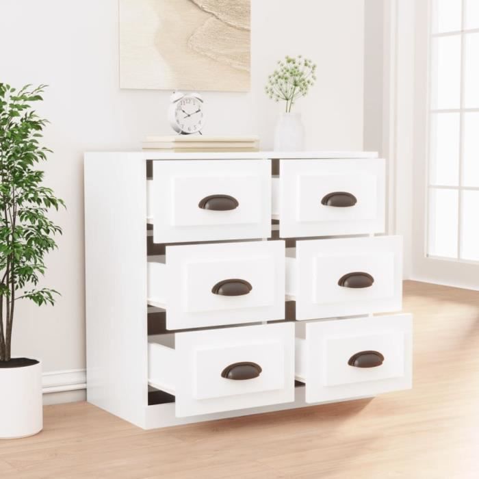 VidaXL Buffet blanc 70x35,5x67,5 cm bois d'ingénierie 816432