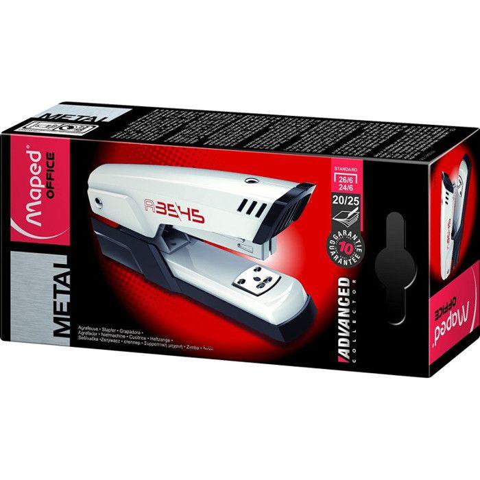 Agrafeuse - MAPED - A3545 - Métal - Blanc - Filaire - 24/6 Et 26/6