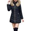 Women's Fashion Solid-Color Mid-Length Cotton Coat / Down-Filled Cotton Jacket / Thickened Slim-Fit Cotton Outerwear