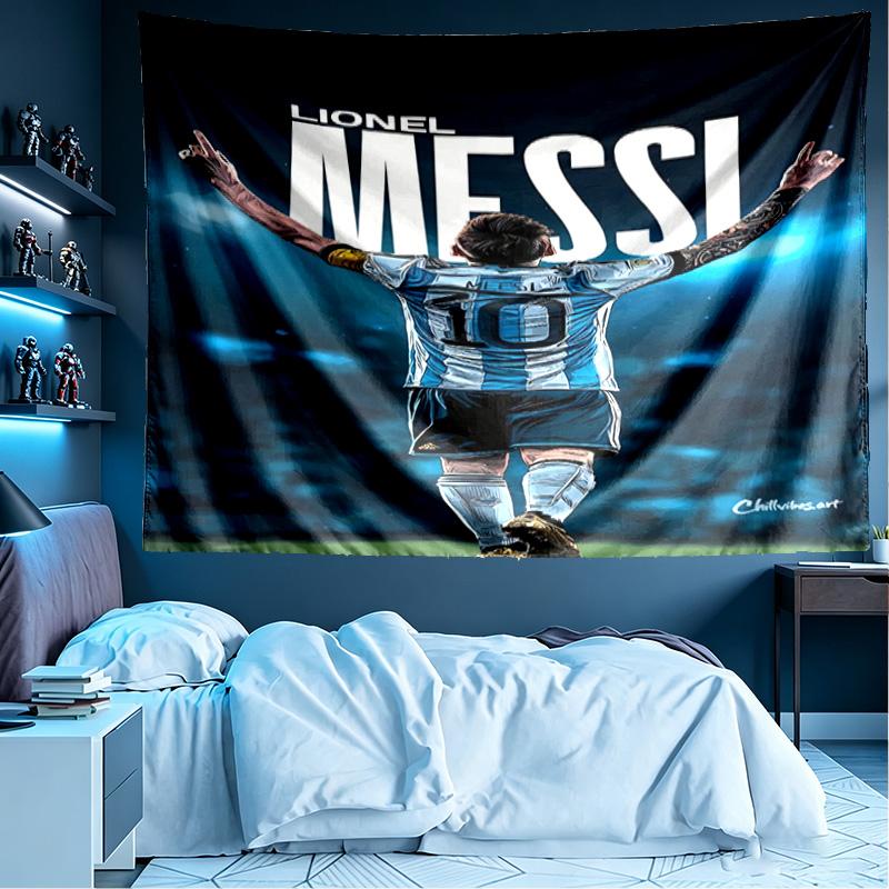 Lionel Messi Print Tapestry, Lightweight Wall Hanging, for Bedroom, Dorm, Living Room, Home Art Decor - Birthday Christmas Gift for Friends