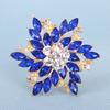 DIEZI Trendy Blue Green Flower Brooch Fashion Brooches Female Gift Rhinestone Brooch For Bridal Bouquet Women Wedding Jewelry