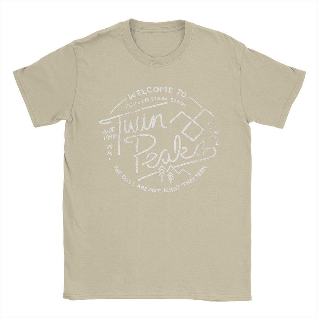 Novelty Twin Peaks Line Sketch TShirts Unisex Round Neck Cotton T Shirt Short Sleeve Tee Shirt Adult Tops