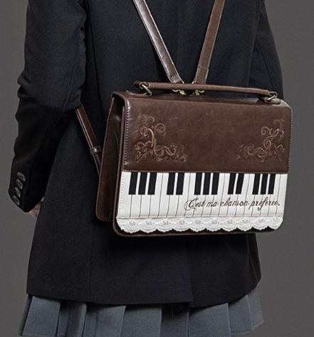 JIAERDI Harajuku Personalized Piano Square Bag Female Vintage Brown Crossbody Bags Women Fairycore Aesthetic Handbag 2025 New