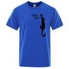 Summer T-shirt for Male Funny Cat Printed Hang in Here Cute T-shirts Men Cotton Short Sleeve Top Tee Shirts Casual O-Neck Tops