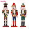 11CM Nutcracker Soldier Figurines Set 1116 Christmas Decoration Wood Nutcracker Puppet Statue Ornaments Vintage Craft Xmas Decor