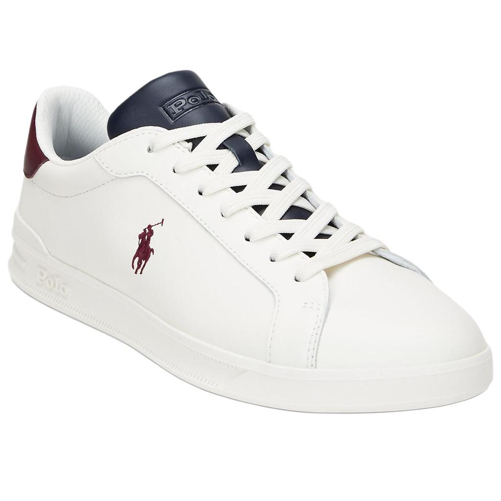 Polo Ralph Lauren Court Leather Round Toe Lace-Up Embroidered Pony Low-Top Sneakers Men sneakers White 100028632