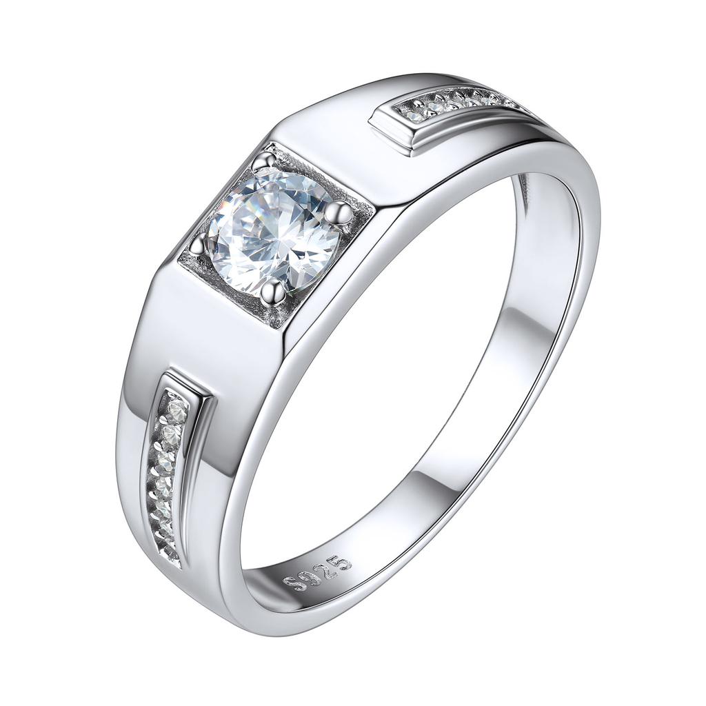 925 Sterling Silver Rings Round Square Black Clear White A+++ CZ Engagement Wedding Custom Lovers Couple Rings Jewelry Gift