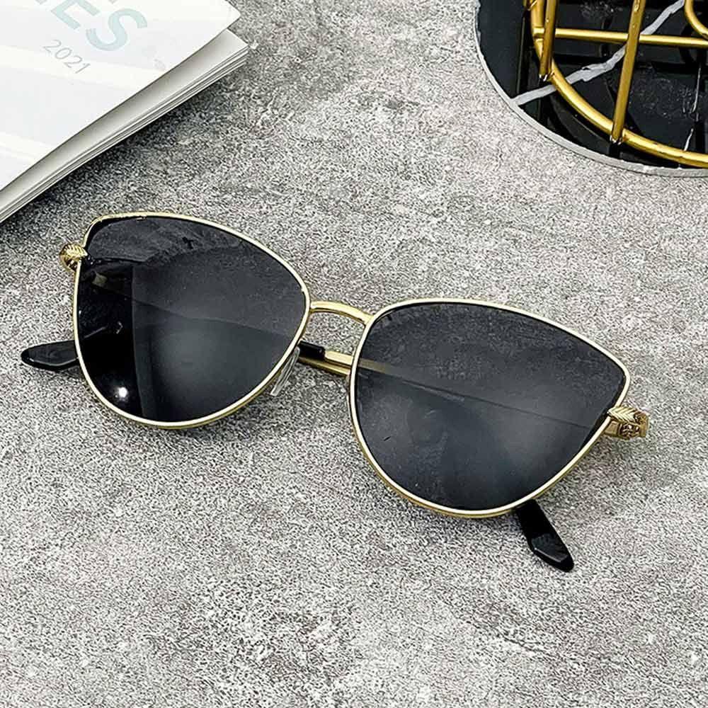 Square Frame Cat Eye Sunglasses Uv400 Protection Ocean Lenses Sun Glasses Beach Travel Streetwear Metal Frame Sun Glasses