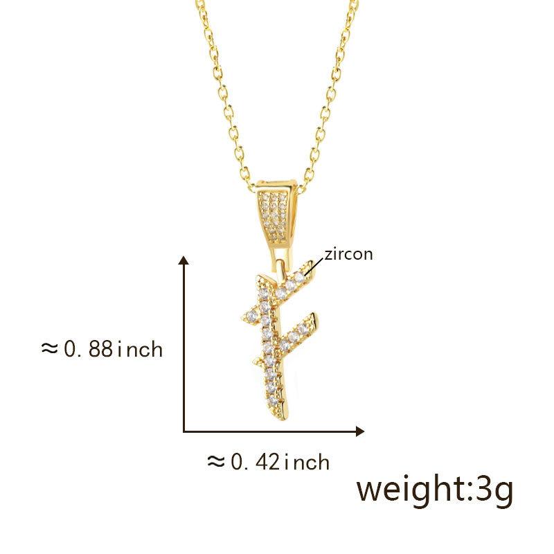 Gold Plated Crystal Initial Letter Necklace Personalized Dainty Name Pendant Jewelry