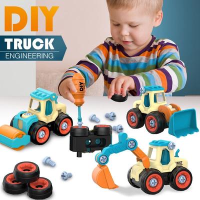 Toddler DIY Construction Truck Toy Set Kids Take-Apart Engineering Car with Screwdriver Tool Educational Building Excavator