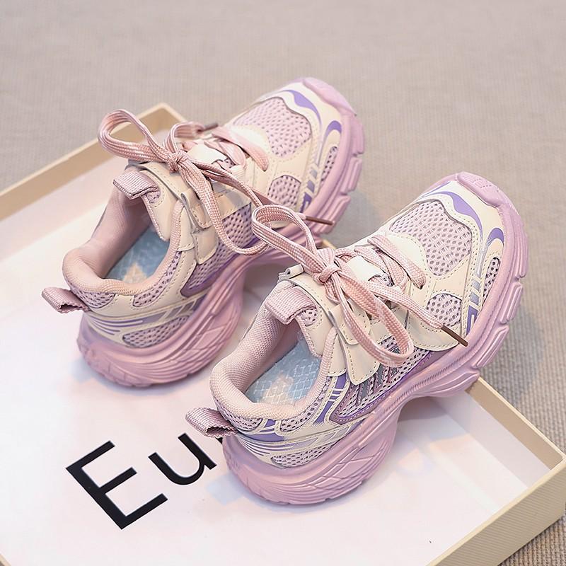 

Спортивная обувь для девочек 2025 осень новая детская сетчатая дышащая обувь для пап детская обувь для бега на мягкой подошве для детей среднего и старшего возраста 30 фиолетовый