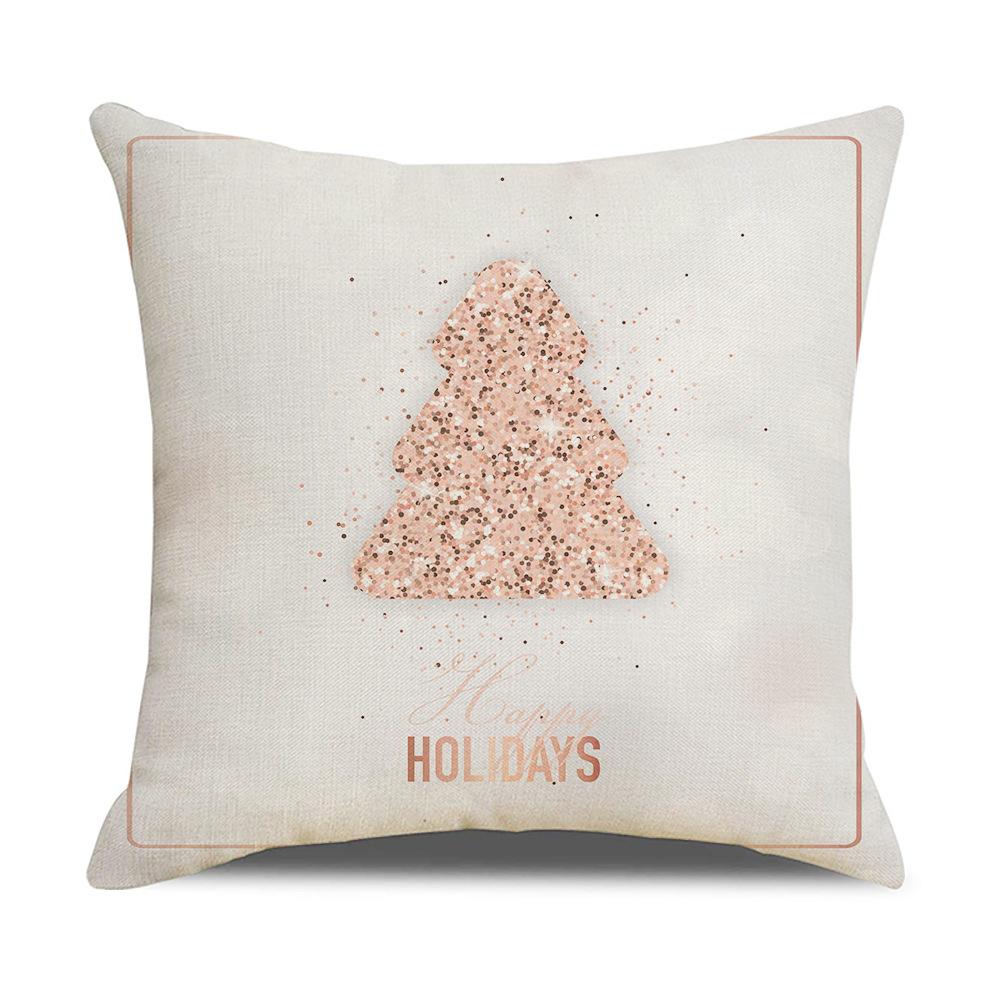 New Home Furnishings Christmas Linen Pillowcase Cartoon Christmas Tree Sofa Cushion Cover Pillow Cover