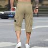 Pantaloni bărbătești cu lungime trei sferturi, cu șnur, talie elastică și buzunare